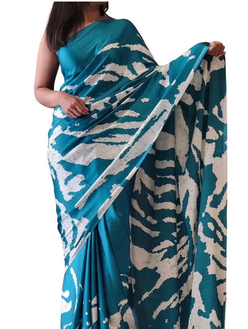 Printed Blue and White