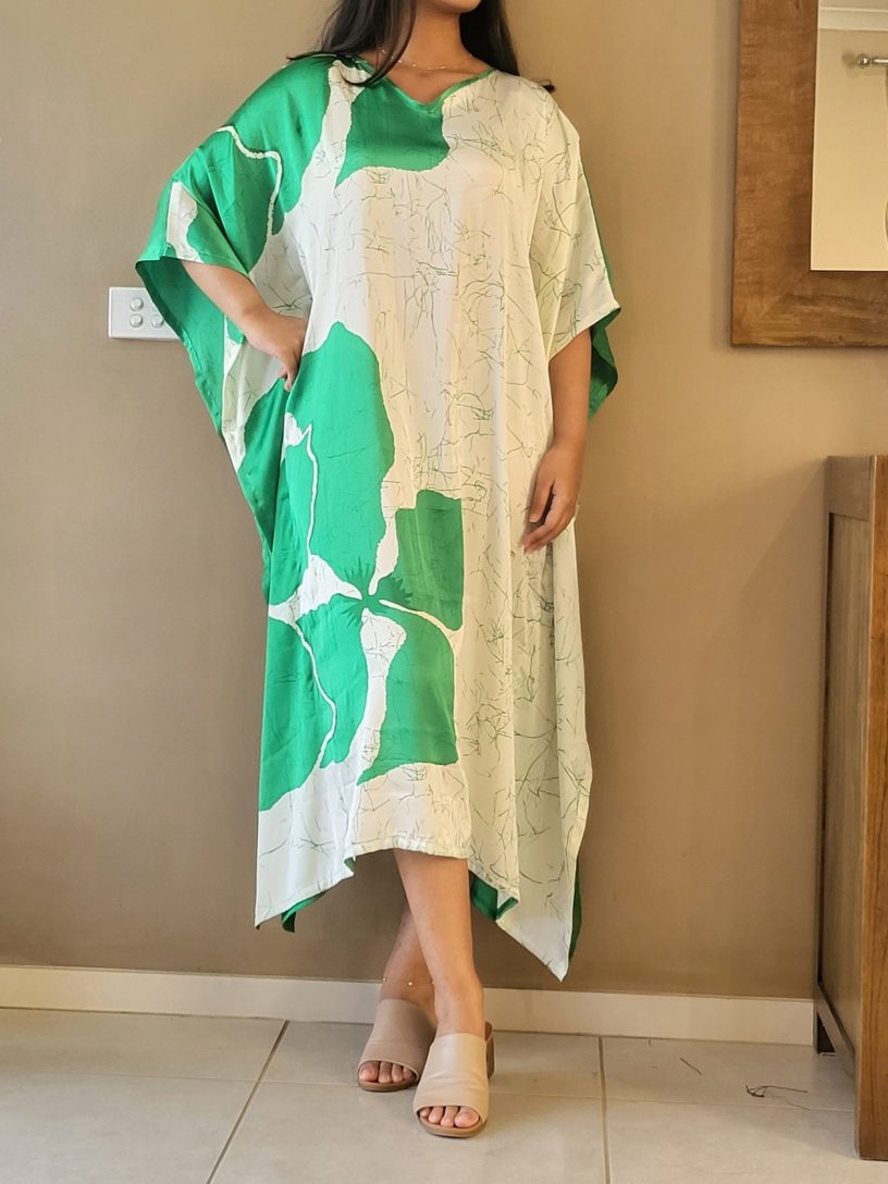Green / White - Long Kaftan