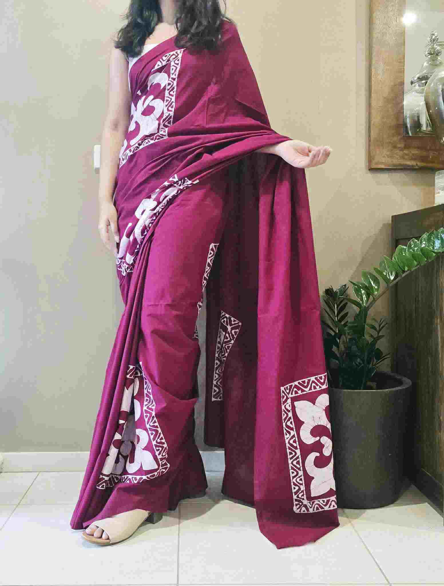 Cotton Batik Saree - Image 3