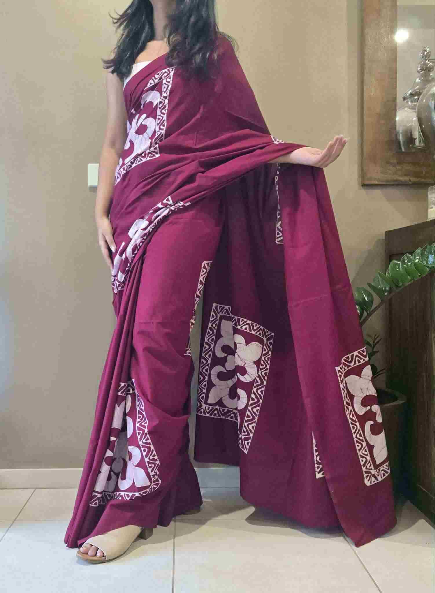 Cotton Batik Saree - Image 5
