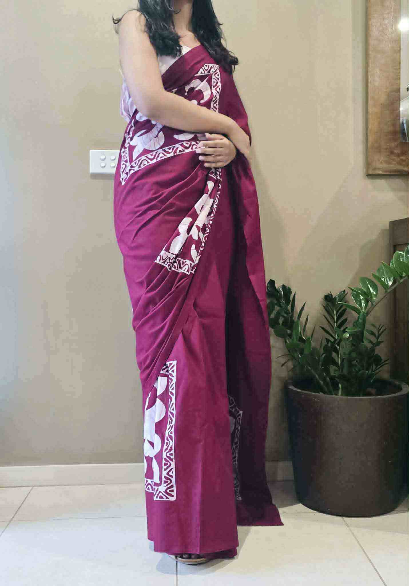 Cotton Batik Saree - Image 6